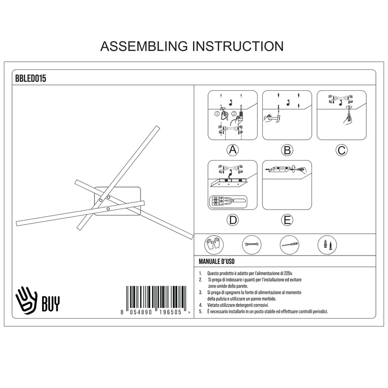 BUYBUY Lampadario LED 26W, Luce Regolabile 1500lm BBLED015