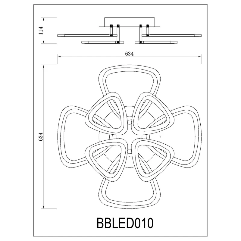 BUYBUY Lampadario LED 120W, Telecomando 2.4G, Luce Regolabile 9300lm BBLED010