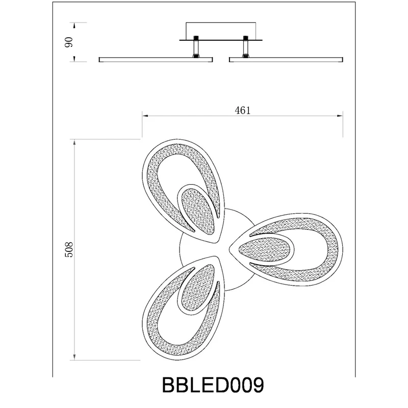 BUYBUY Lampadario LED 49W, Telecomando 2.4G, Luce Regolabile 4700lm BBLED009