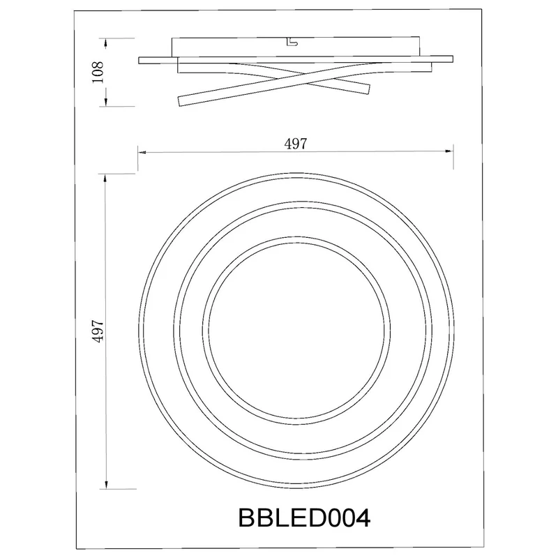 BUYBUY Lampadario LED 70W, Telecomando 2.4G, Luce Regolabile 5400lm BBLED004