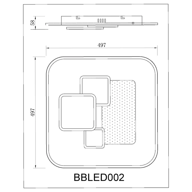 BUYBUY Lampadario LED 60W, Telecomando 2.4G, Luce Regolabile 2200lm BBLED002