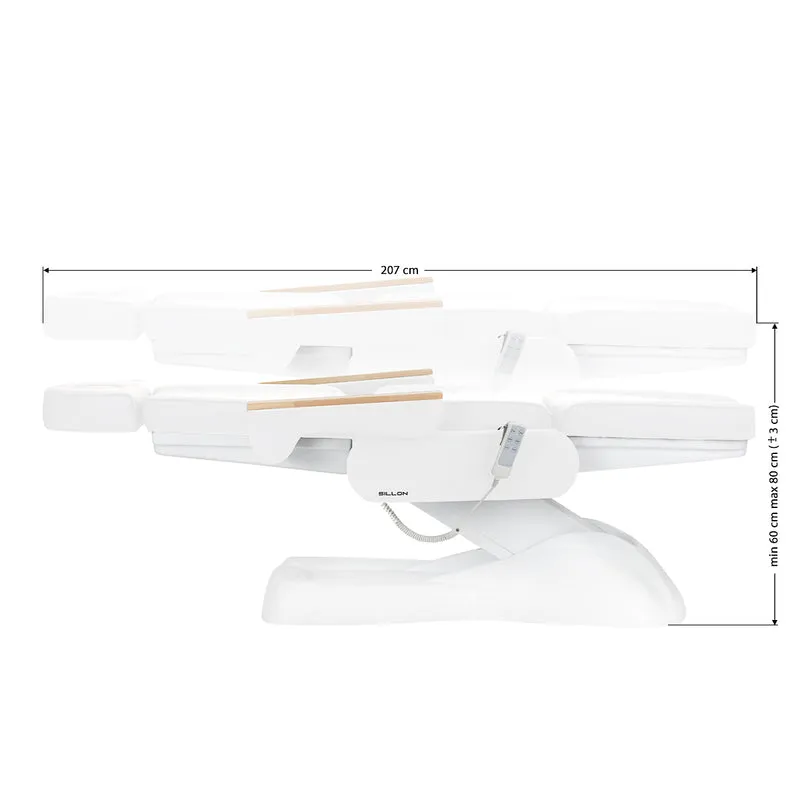 Poltrona elettrica per estetica - 3 motori | SILLON LUX 273B (bianco/bianco)