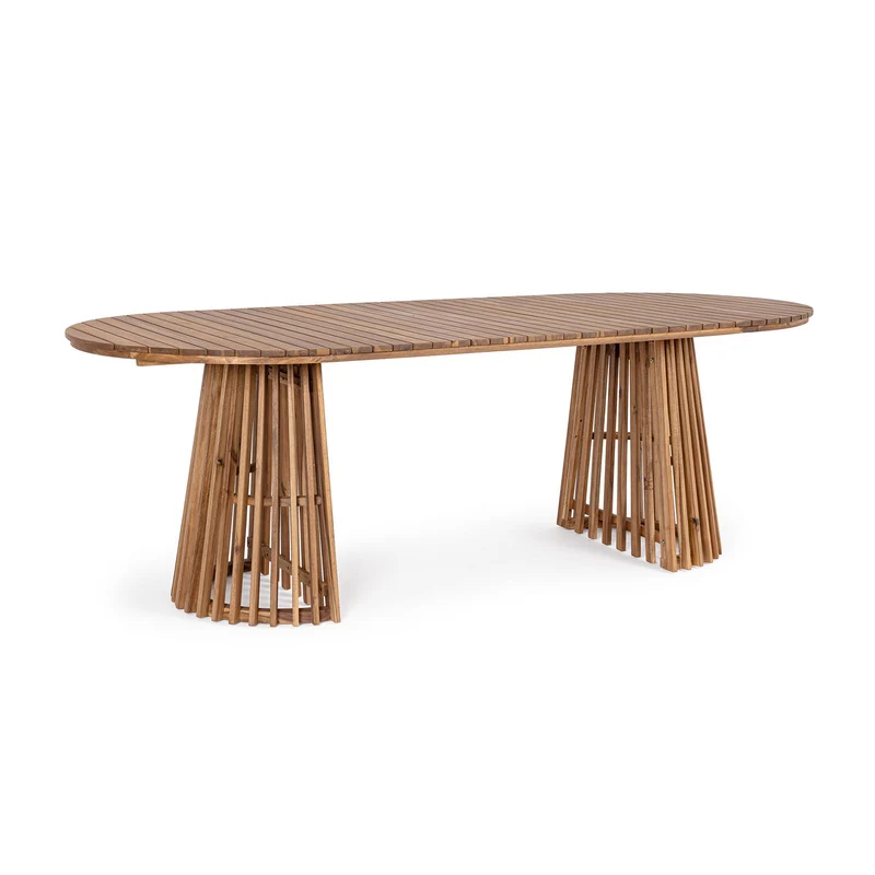 Tavolo "Rodano" in legno di acacia Ovale 220 cm per esterno ed interno