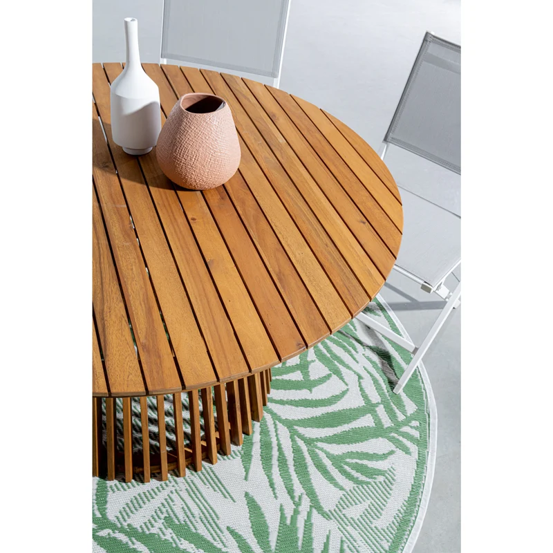 Tavolo "Rodano" in legno di acacia tondo Ø 120 cm per esterno ed interno