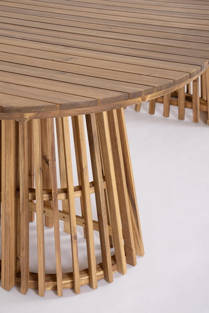 Tavolo "Rodano" in legno di acacia tondo Ø 120 cm per esterno ed interno