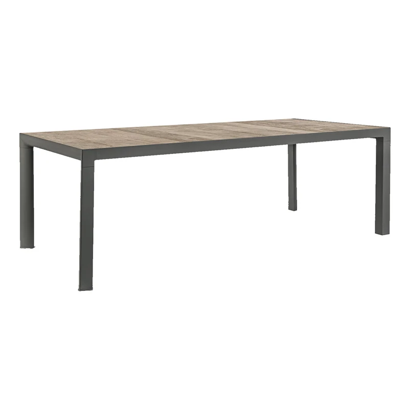 Tavolo allungabile "Bahamas" Antracite in alluminio e Gres porcellanato per esterno 175\235x100