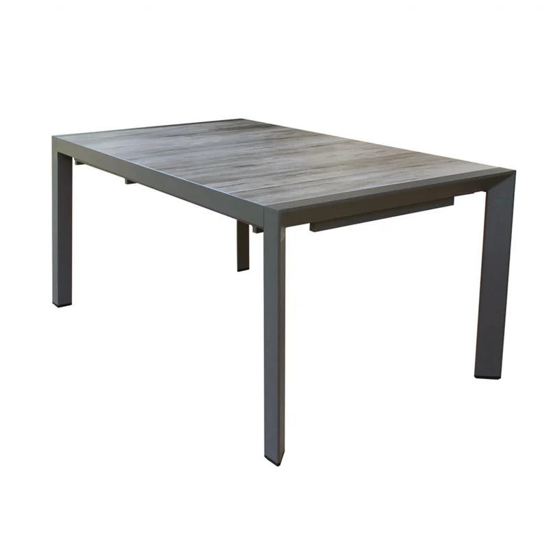 Tavolo allungabile "Bahamas" Antracite in alluminio e Gres porcellanato per esterno 175\235x100