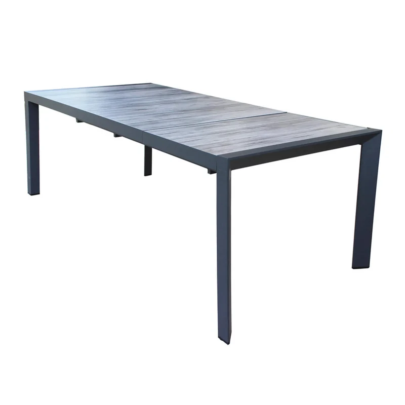 Tavolo allungabile "Bahamas" Antracite in alluminio e Gres porcellanato per esterno 175\235x100
