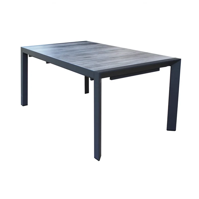 Tavolo allungabile "Bahamas" Antracite in alluminio e Gres porcellanato per esterno 175\235x100