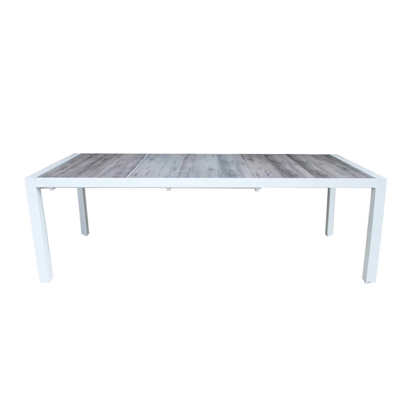 Tavolo allungabile "Bahamas" in alluminio Bianco e Gres porcellanato per esterno 175\235x100