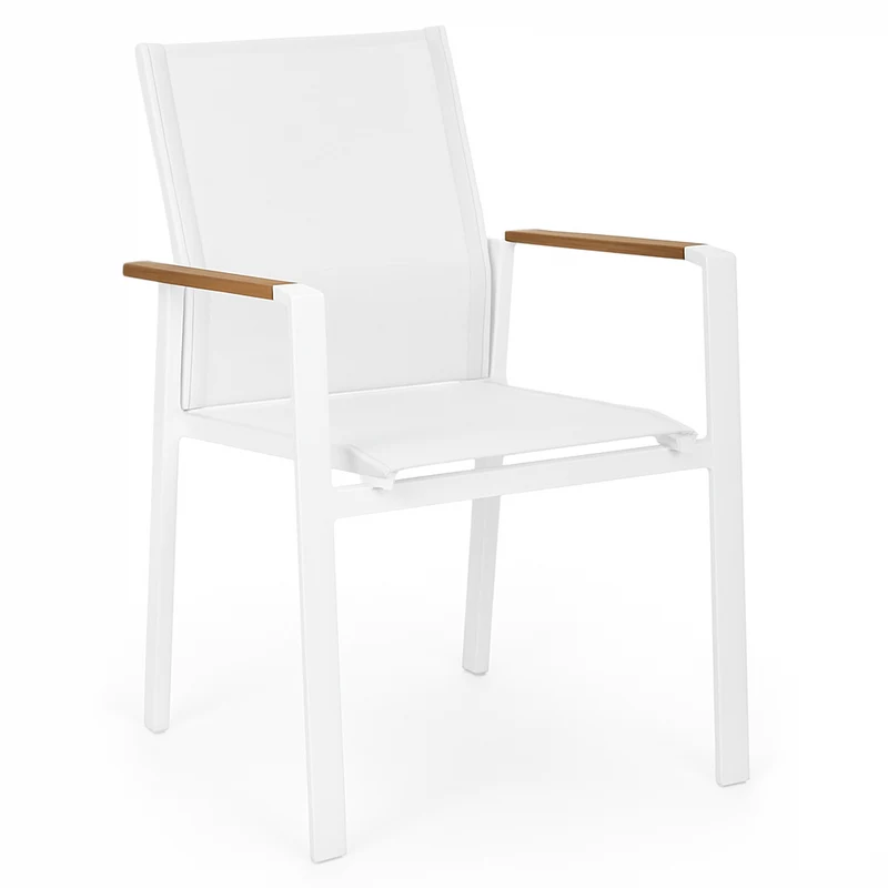 Tavolo allungabile "Bahamas" in alluminio Bianco e Gres porcellanato per esterno 175\235x100