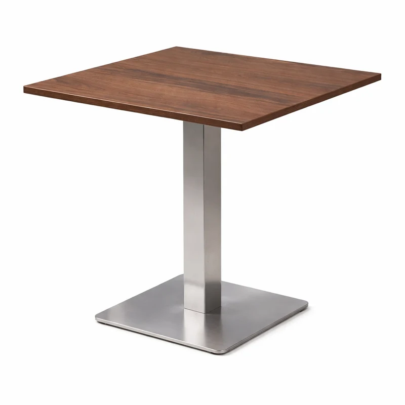 Tavolo "Trevor" componibile con struttura in acciaio e top in legno nobilitato per bar e ristoranti, da 72 cm