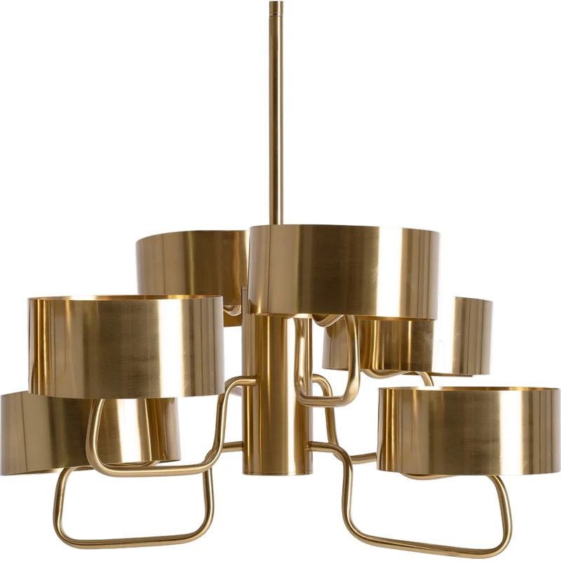 Lampadario vintage chic acciaio dorato