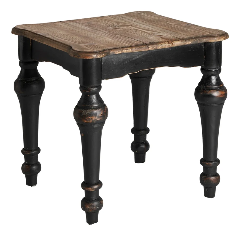 Tavolino country chic nero shabby