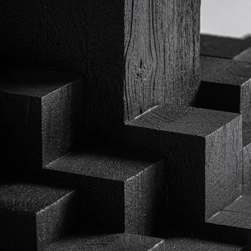 Tavolo da pranzo Monumental Luxury in legno nero sabbiato – Design di Pep Gramage