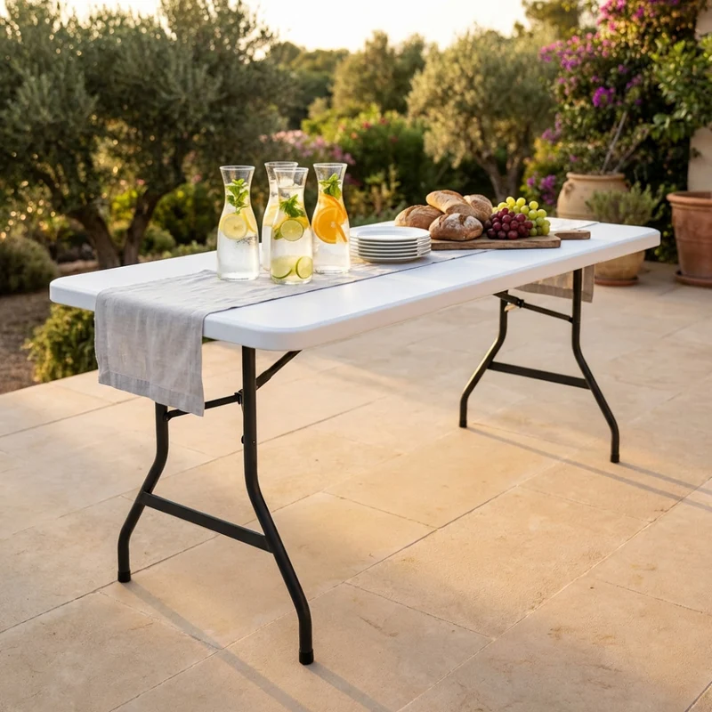 Tavolo da Catering CT804530 in Acciaio e Plastica