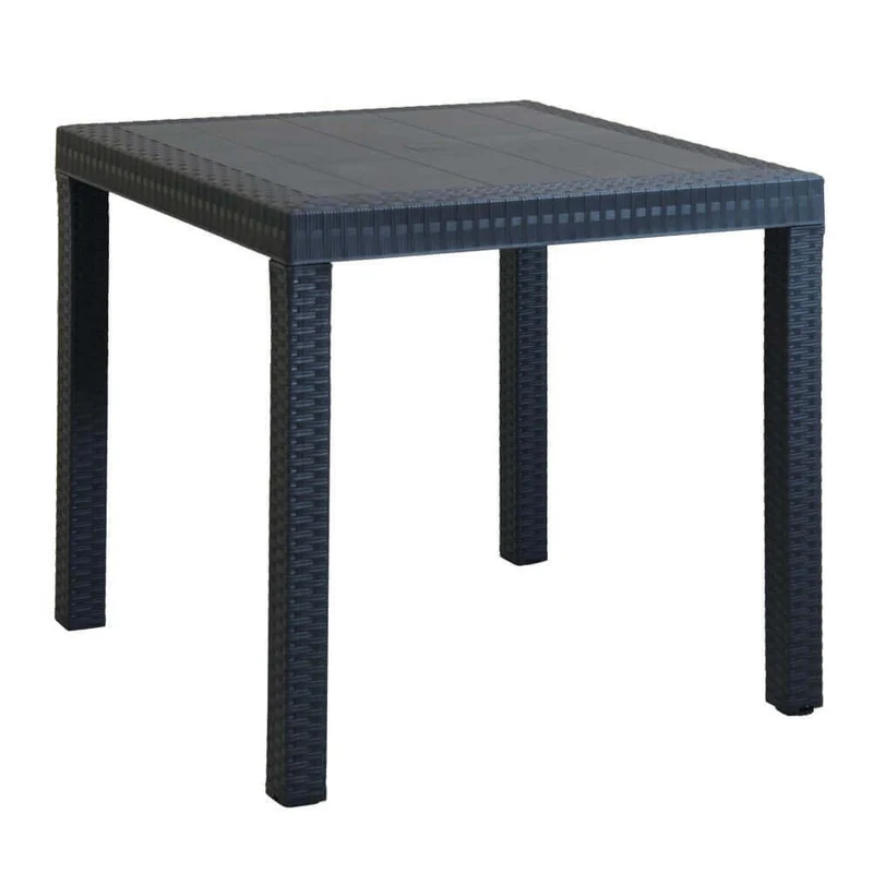 Tavolo da Giardino Dallas in Wicker Intrecciato Antracite