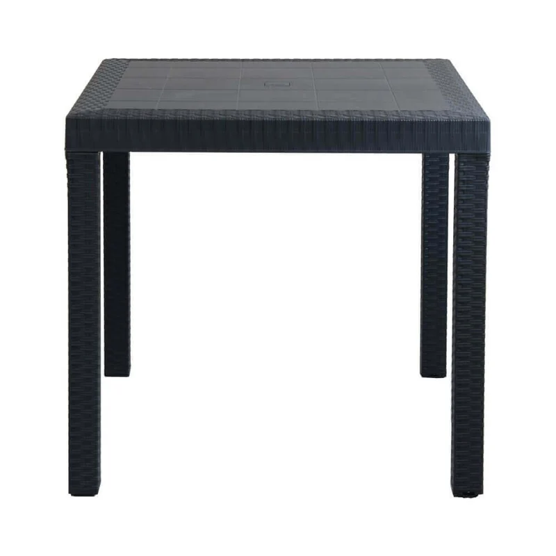 Tavolo da Giardino Dallas in Wicker Intrecciato Antracite