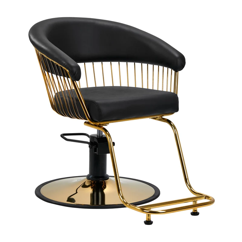 Poltrona per parrucchiera | LILLE (oro/nero pistone nero)