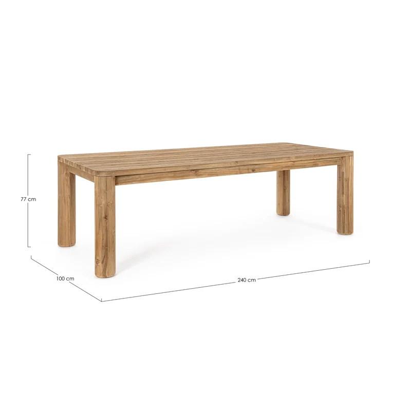 Tavolo fisso "Maverick" in legno di teak riciclato da esterno