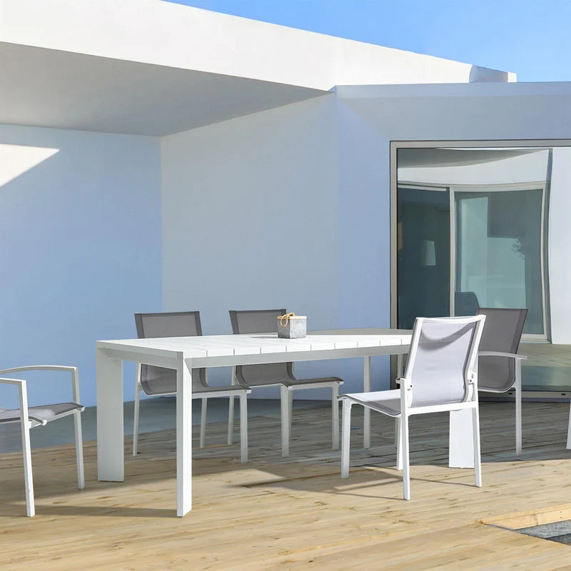 Tavolo "Atlantic" in alluminio Antracite dogato da esterno per giardino e veranda 188 cm