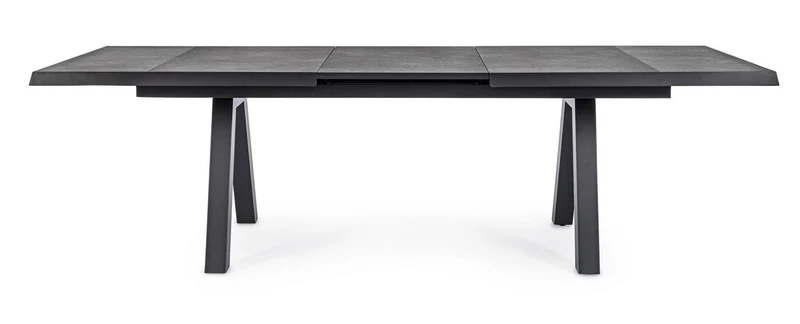 Tavolo allungabile "Krion" con struttura in alluminio Antracite, piano in ceramica, da 205/265 x 103 cm