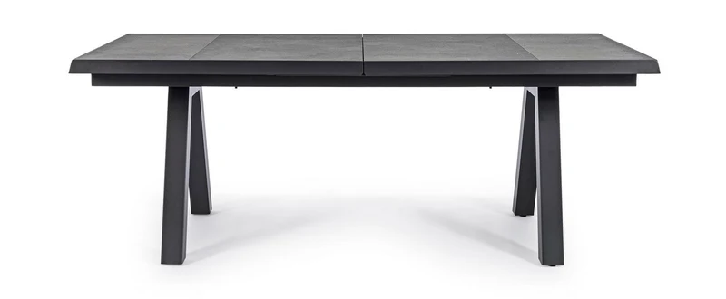 Tavolo allungabile "Krion" con struttura in alluminio Antracite, piano in ceramica, da 205/265 x 103 cm