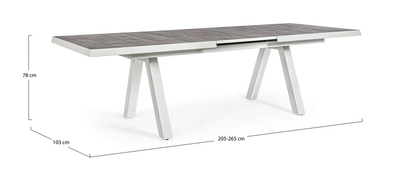 Tavolo allungabile "Krion" con struttura in alluminio Pelican , piano in ceramica per esterno