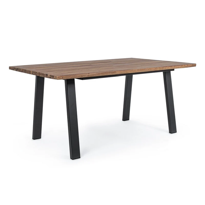 Tavolo fisso "Oslo" in legno di Acacia con piedi Antracite in metallo da giardino