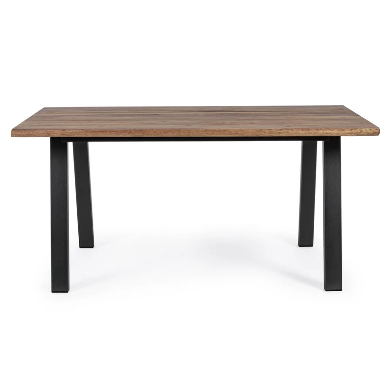 Tavolo fisso "Oslo" in legno di Acacia con piedi Antracite in metallo da giardino