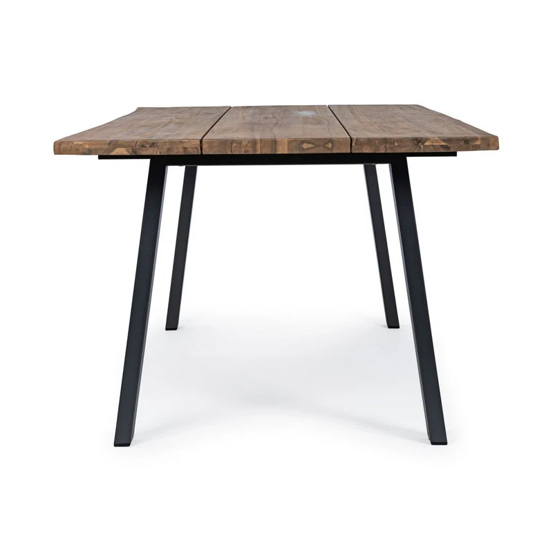 Tavolo fisso "Oslo" in legno di Acacia con piedi Antracite in metallo da giardino