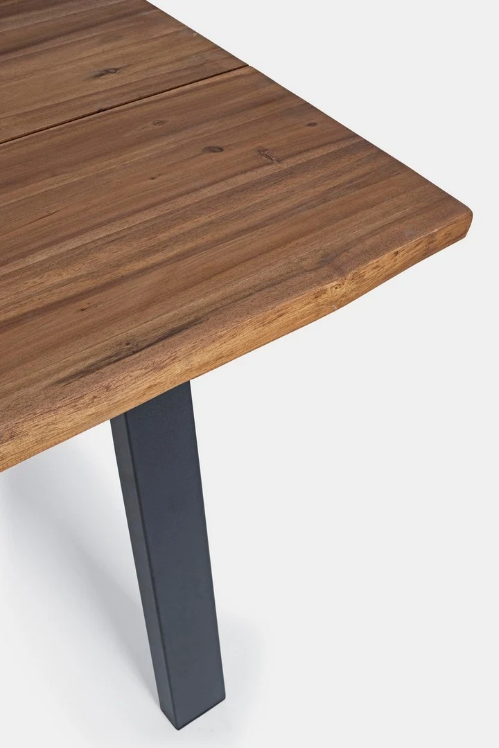 Tavolo fisso "Oslo" in legno di Acacia con piedi Antracite in metallo da giardino