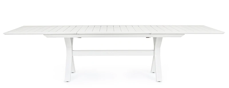 Tavolo allungabile "Kenyon" con struttura in alluminio Bianco 180/240 x 100 cm per esterno