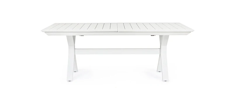 Tavolo allungabile "Kenyon" con struttura in alluminio Bianco 180/240 x 100 cm per esterno
