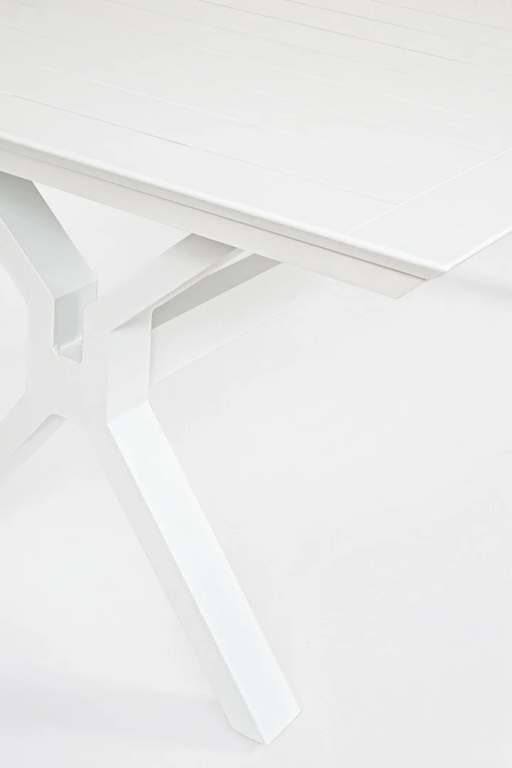 Tavolo allungabile "Kenyon" con struttura in alluminio Bianco 180/240 x 100 cm per esterno