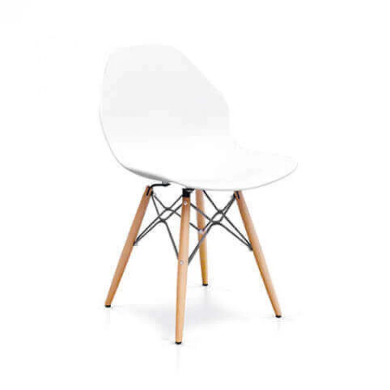 Sedia 905 Bianca con Struttura in Legno e Acciaio