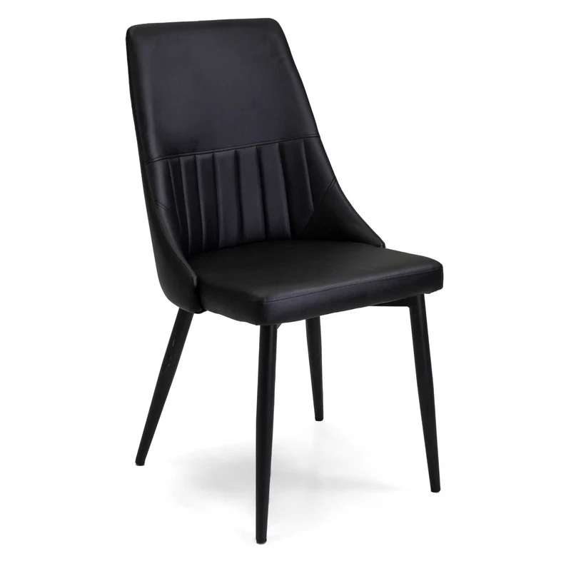 Sedia "Oliver" in ecopelle colore nero per bar e ristorazione