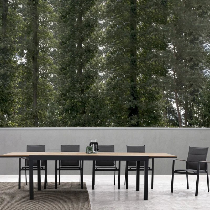 Tavolo allungabile "Elias" in alluminio e polywood da esterno per giardino 300 cm