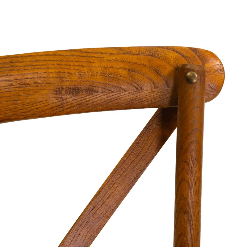 Sedia "Cross" struttura e seduta in legno colore marrone per bar e ristorazione