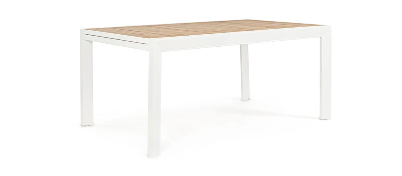 Tavolo allungabile "Belmar" in alluminio Bianco effetto legno per esterno