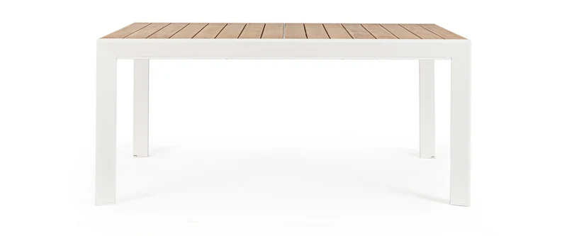 Tavolo allungabile "Belmar" in alluminio Bianco effetto legno per esterno