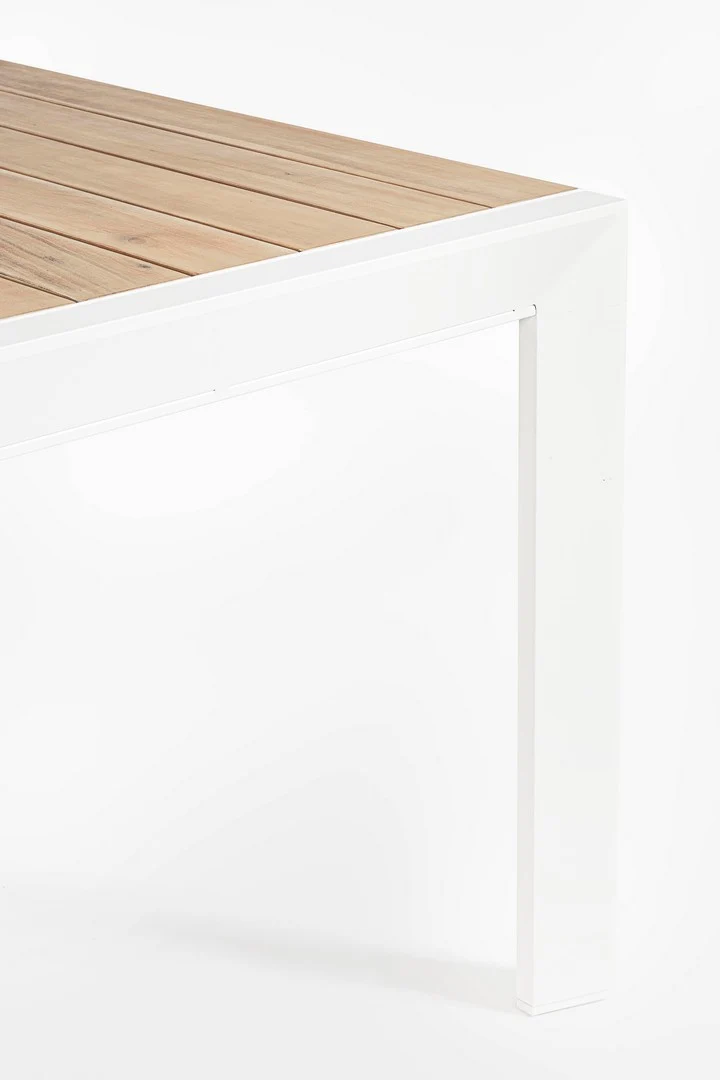Tavolo allungabile "Belmar" in alluminio Bianco effetto legno per esterno