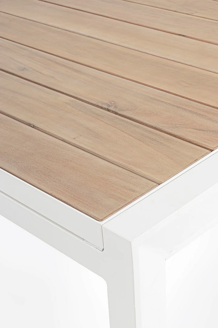 Tavolo allungabile "Belmar" in alluminio Bianco effetto legno per esterno