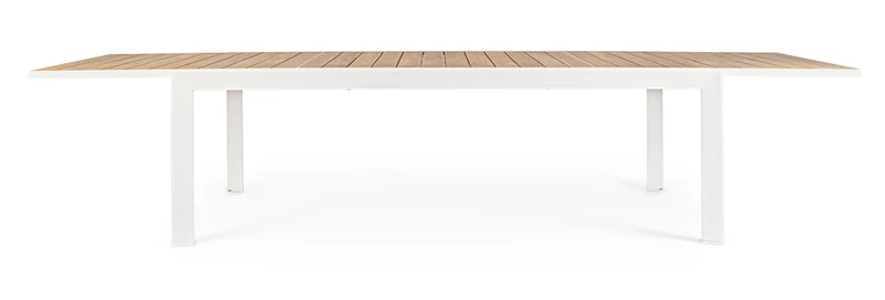 Tavolo allungabile "Belmar" in alluminio Bianco effetto legno per esterno