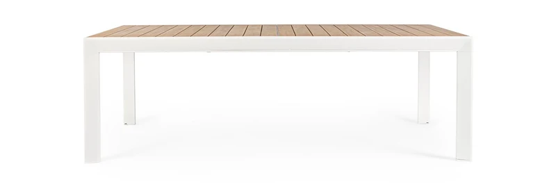 Tavolo allungabile "Belmar" in alluminio Bianco effetto legno per esterno