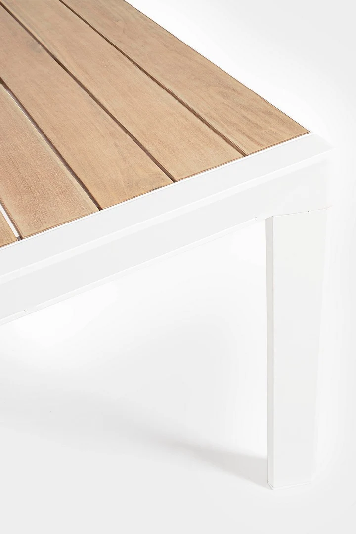 Tavolo allungabile "Belmar" in alluminio Bianco effetto legno per esterno