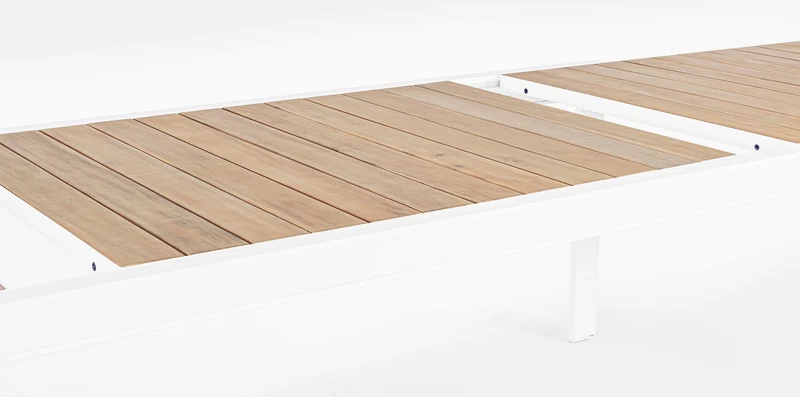 Tavolo allungabile "Belmar" in alluminio Bianco effetto legno per esterno