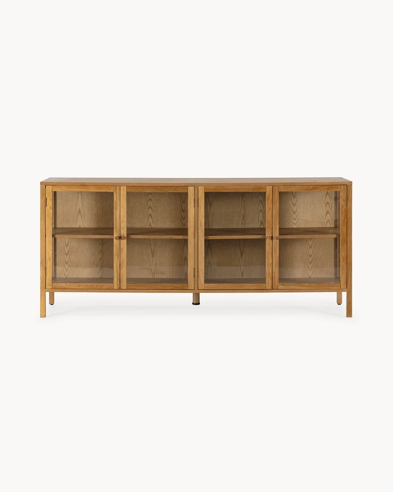 Credenza in legno di rovere con ante in vetro Ceci