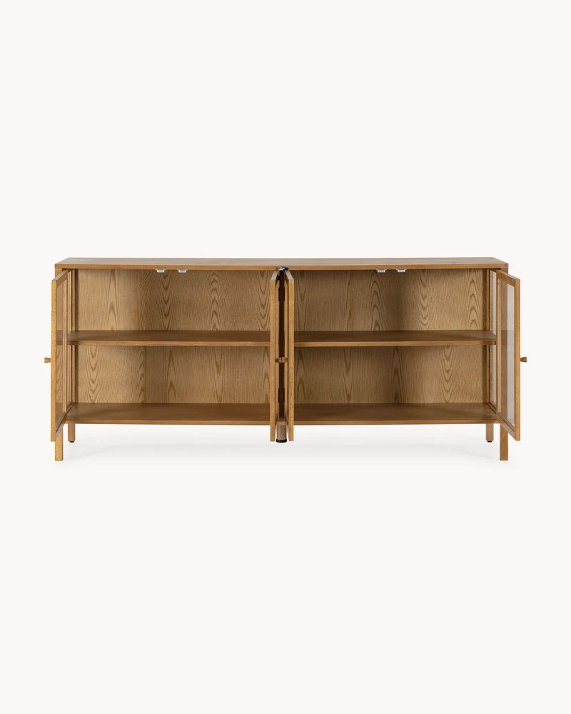 Credenza in legno di rovere con ante in vetro Ceci