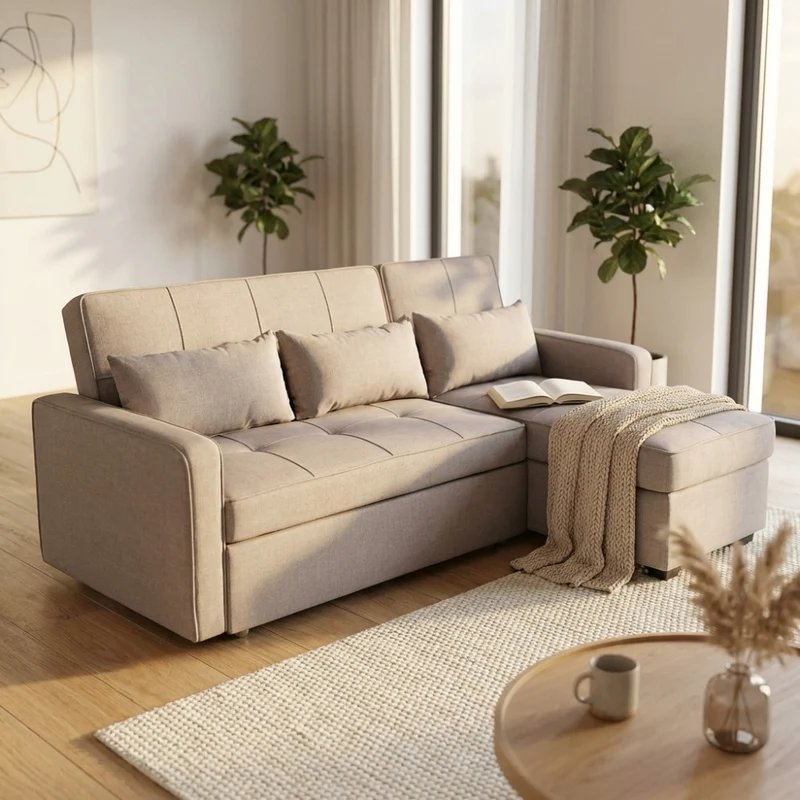 Divano Letto Cedric in Tessuto Premium